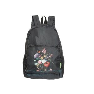 National Gallery Flowers Foldable Backpack  |  Houseware Household Goods Black