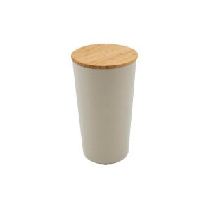 Promo Point-Virgule Large Pla Storage Box With Bamboo Lid Off-White Ø 10.5Cm H 18.5Cm  |  Food Storage Food Storage Food Storage