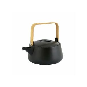 Promo Point-Virgule Porcelain Teapot With Bamboo Handle Matt Black 1L  |  Tea & Coffee Accessories Kitchenware Black