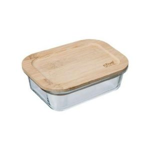 Rect Glass Box Bamboo 560Ml  |  Food Storage Food Storage Clear