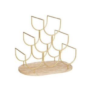 Rivi Met Bottle Holder X6  |  Racks, Holders & Trollies Kitchenware Gold