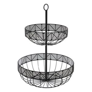 Secret De Gourmet Black Metal Basket 2 Tiers 30Cm X 42Cm  |  Miscellaneous Kitchenware Kitchenware Black