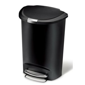 Semi Round Pedal Bin Black  |  Bins & Liners Bins & Liners Bins & Liners