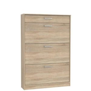 Shoe Cabinet With 3 Flaps And 1 Drawer Sonoma Oak  |  Shoe Racks & Cabinets Household Goods Oak