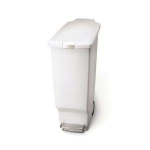 Slim Pedal Bin 40L White  |  Bins & Liners Bins & Liners Bins & Liners