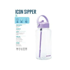 Smash Icon Sipper 1L Ss Straw Lilac With Brush  |  Picnicware Kitchenware Picnicware