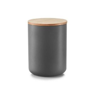 Storage Jar W. Bamboo Lid 1500 Ml Ceramics Anthracite  |  Food Storage Food Storage Anthracite