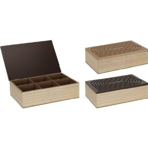 Tea Box 24X16x7cm 2Assorted Color  |  Tea & Coffee Accessories Kitchenware Brown