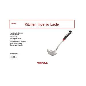 Tefal Kitchen Ingenio Ladle S.Steel  |  Utensils Kitchenware Utensils