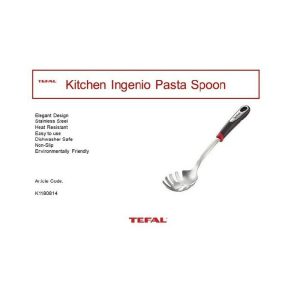 Tefal Kitchen Ingenio Pasta Spoon Stainless Steel  |  Utensils Kitchenware Utensils