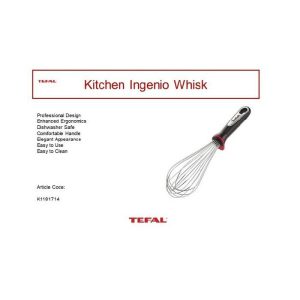 Tefal Kitchen Ingenio Whisk Stainless Steel  |  Utensils Kitchenware Utensils