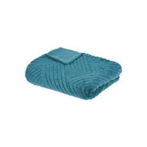 Throw 3D Fur Geo Blu 180X230  |  Blankets & Throws Blankets & Throws Blankets & Throws