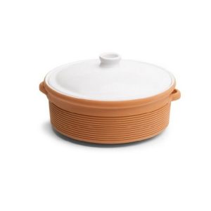 Wavy Casserole W/Lid 25Cm Natural/White  |  Dishes & Casseroles Dishes & Casseroles Dishes & Casseroles