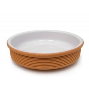 Wavy Low Dish Round 20X5cm Natural/White  |  Dishes & Casseroles Dishes & Casseroles Brown