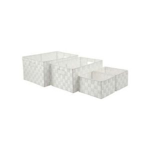 Woven White Basket X4  |  Storage Baskets & Boxes Household Goods Storage Baskets & Boxes