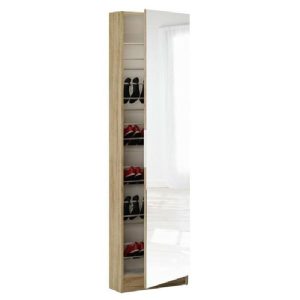 Zapatero Shoe Cabinet With Mirror Oak  |  Shoe Racks & Cabinets Household Goods Oak