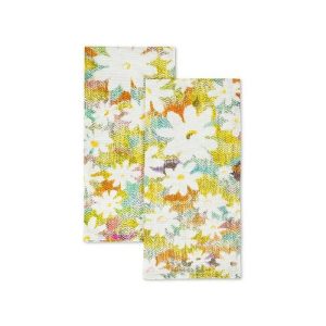 Coincasa Set Of 2 Daisy Print Cotton Tea Towels  |  Kitchen Linen Kitchen Linen Kitchen Linen