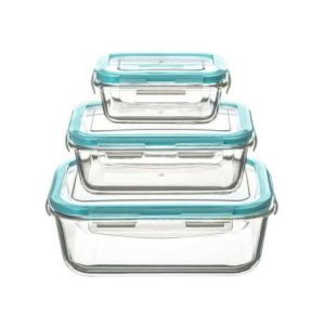 5Five Rectangle Glass Box Clipeat X3 Gm  |  Food Storage Food Storage Clear