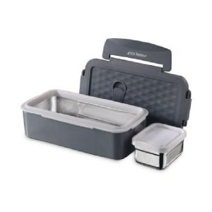 Petra Rectangle Lunch Box 200 & 700Ml  |  Picnicware Kitchenware Grey