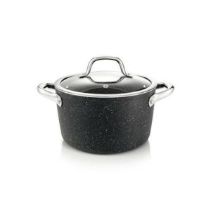 President Deep Pot Stone With Cover 20Cm  |  Pots, Lids & Pans Kitchenware Black