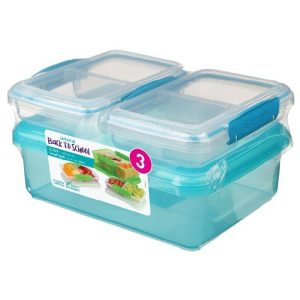 Promo Sistema Back To School Set Of 3 Lunch Boxes 1X1,2L & 2X Small Split Blue  |  Food Storage Food Storage Food Storage