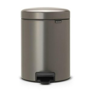 Brabantia Newicon 5 Litre Pedal Bin Platinum  |  Bins & Liners Bins & Liners Bins & Liners