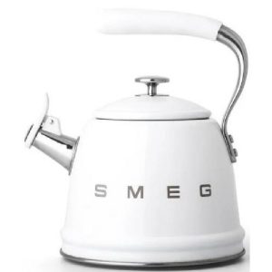 Smeg Kettle 2.3 Lt Retro Whistling White  |  Tea & Coffee Accessories Kitchenware Tea & Coffee Accessories