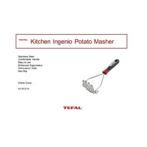 Tefal Kitchen Ingenio Potato Masher Stainless Steel  |  Utensils Kitchenware Utensils